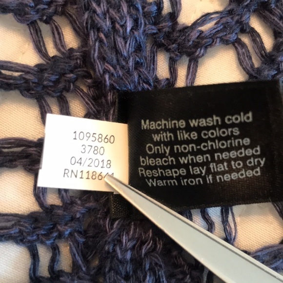 Lane Bryant Open Stitch Open Front Crochet Knit Navy Blue Cardigan Size 26/28 - Picture 8 of 12